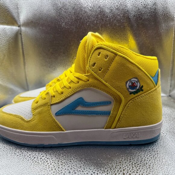 Size 9 Lakai x Pacífico Telford Mens Yellow White Cyan Skateboarding Shoes - Picture 6 of 9